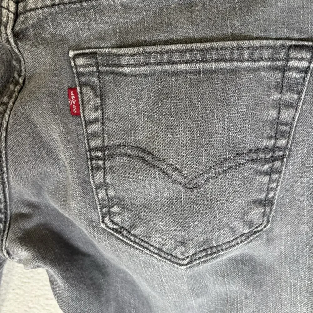 Levis 511 Jeans Mens 33x32 FITS 32x28 Gray Charcoal Wash Slim Fit Stretch Emo